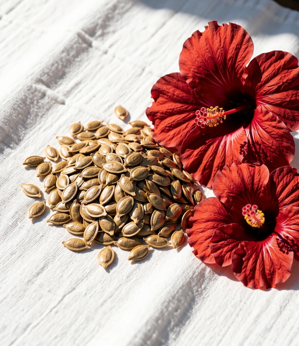 Macro botanical study of seeds and blossoms