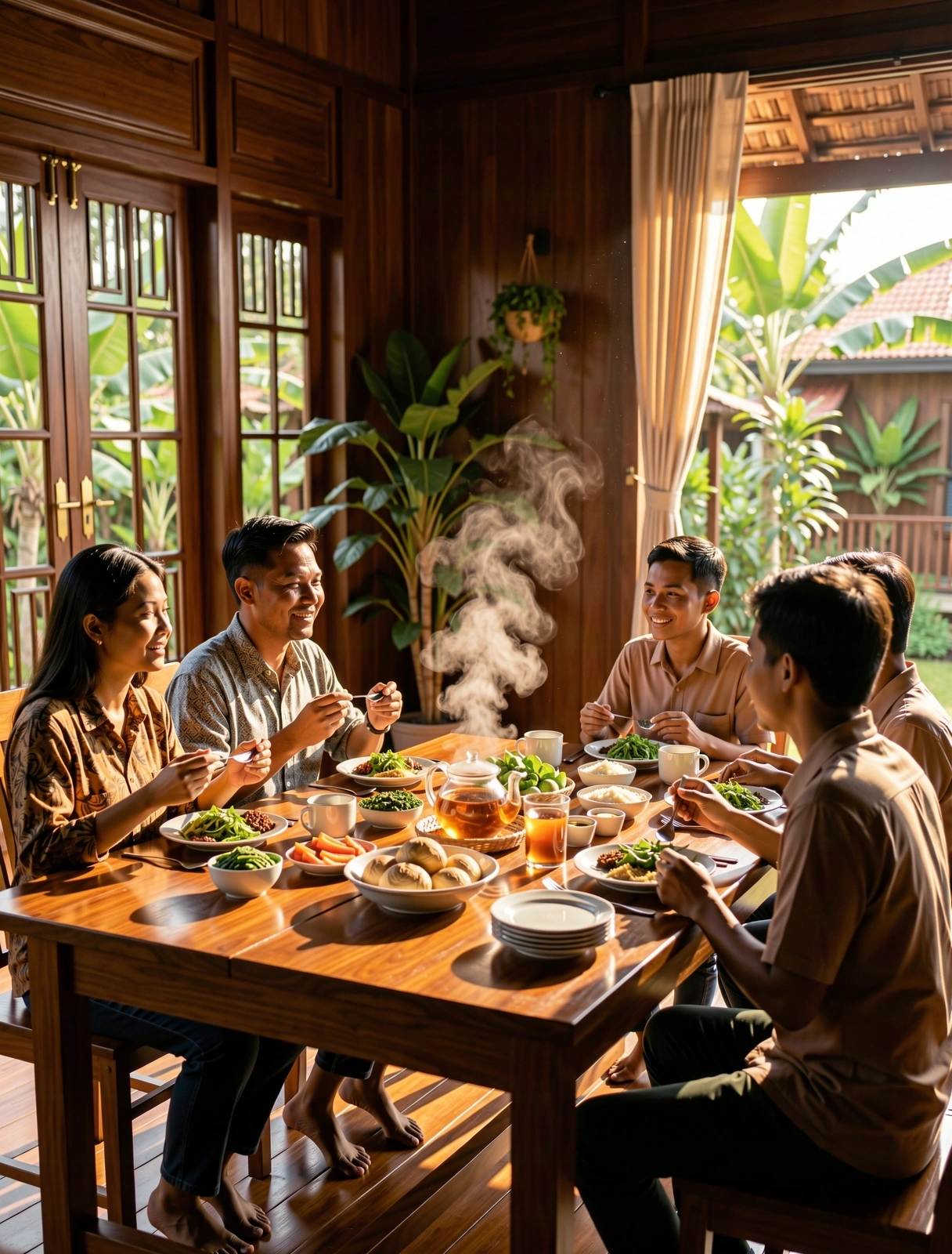 Tranquil family morning in Makassar