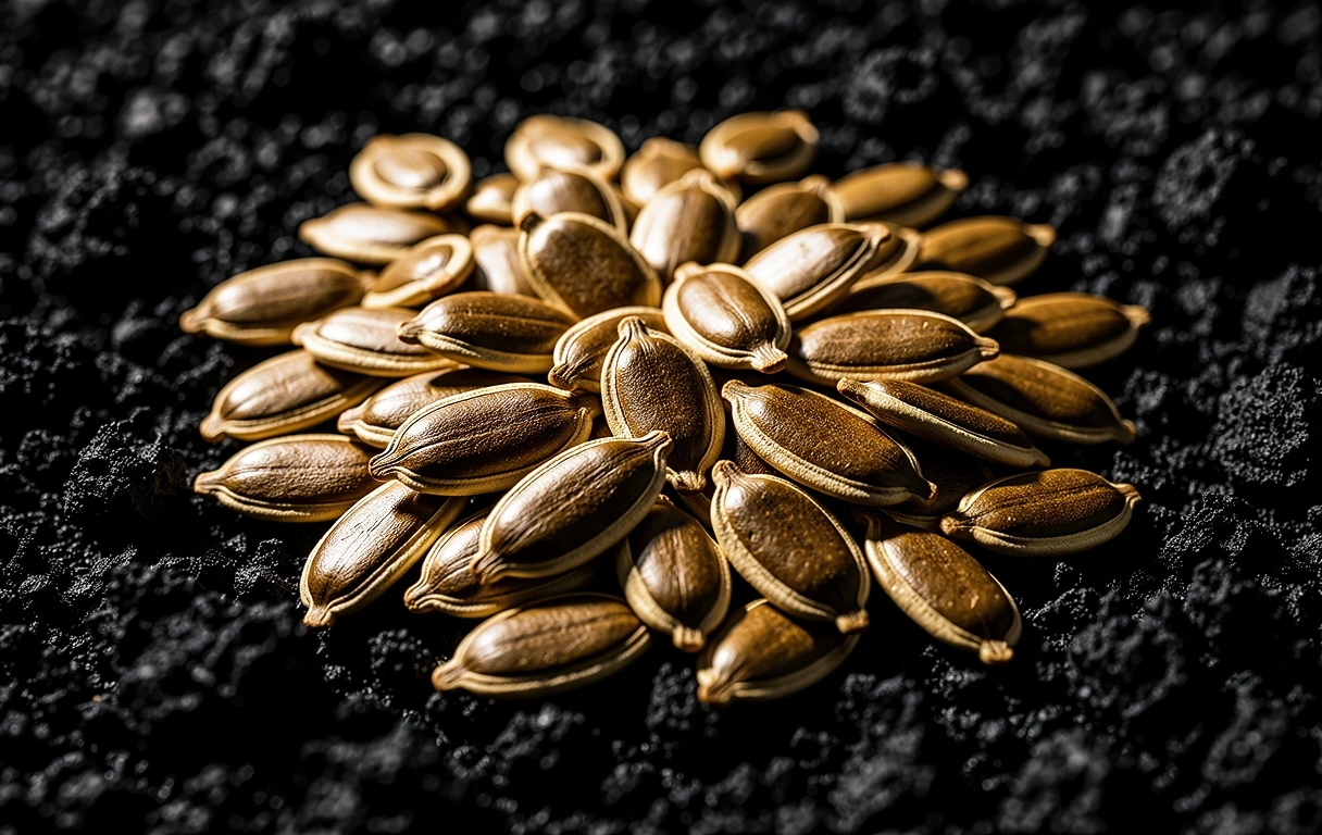 Macro detail of pumpkin seeds